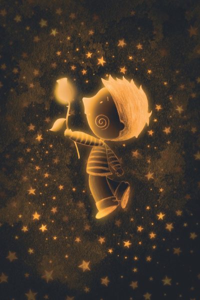 Stampa "Il bambino che amava la luna volo"