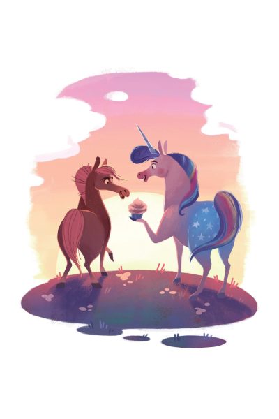 Stampa "Unicorno e Cavallo muffin"